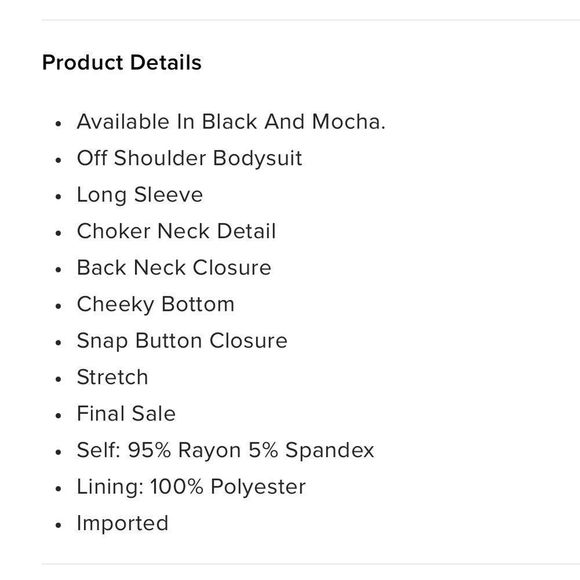 Off Shoulder Bodysuit - Picture 4 of 4